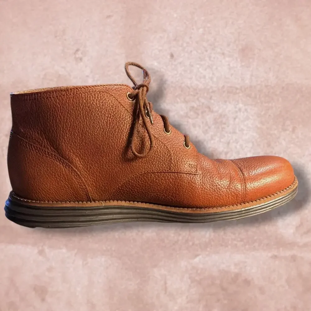 Men's 8.5 COLE HAAN Brown Leather OriginalGrand Chukka Boots (Style #C23429) EUC